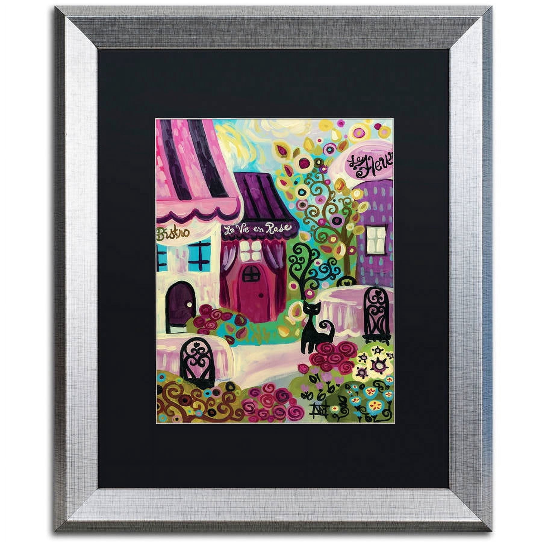 Trademark Fine Art "La Vie En Rose" Canvas Art by Natasha Wescoat, Black Matte, Silver Frame