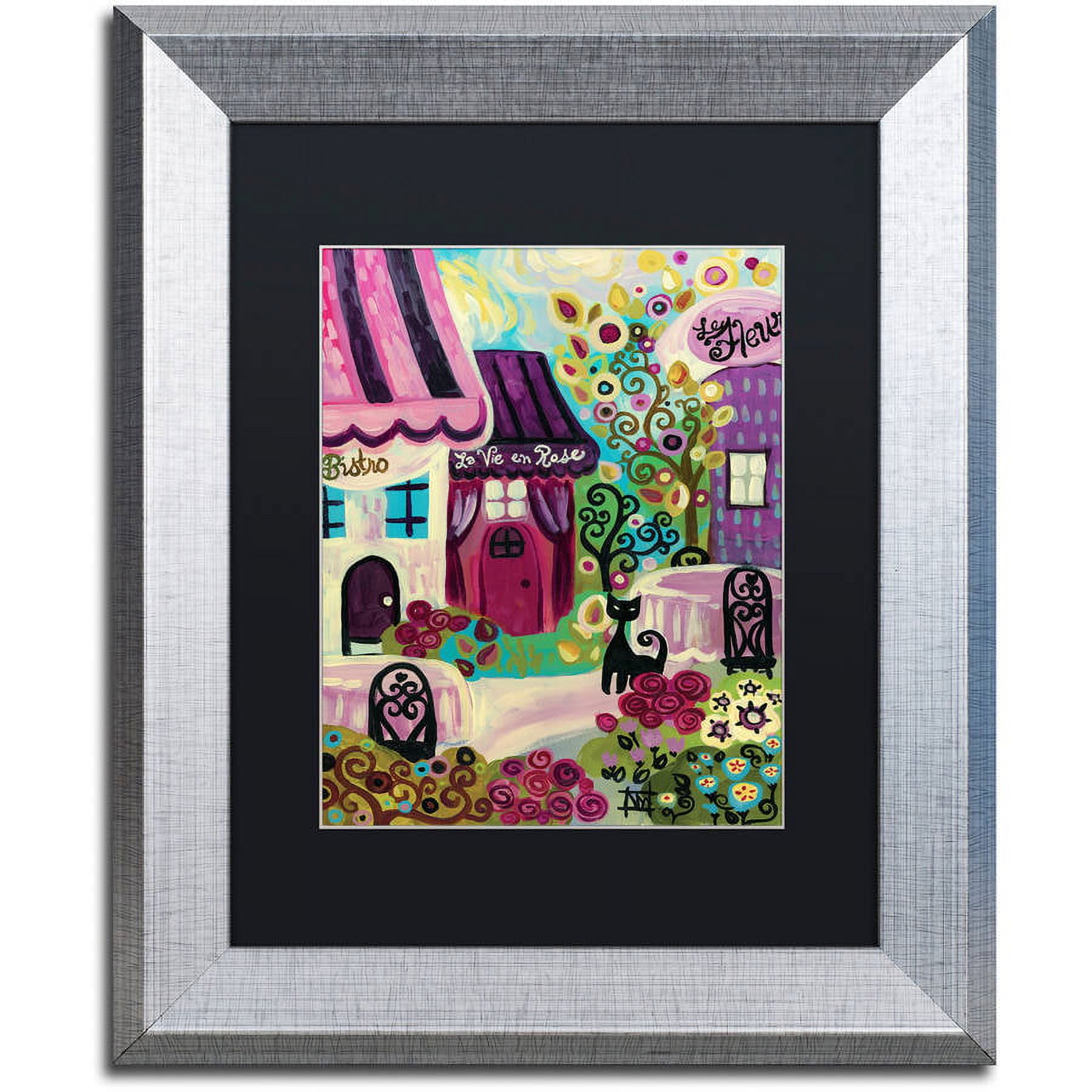 Trademark Fine Art "La Vie En Rose" Canvas Art by Natasha Wescoat, Black Matte, Silver Frame