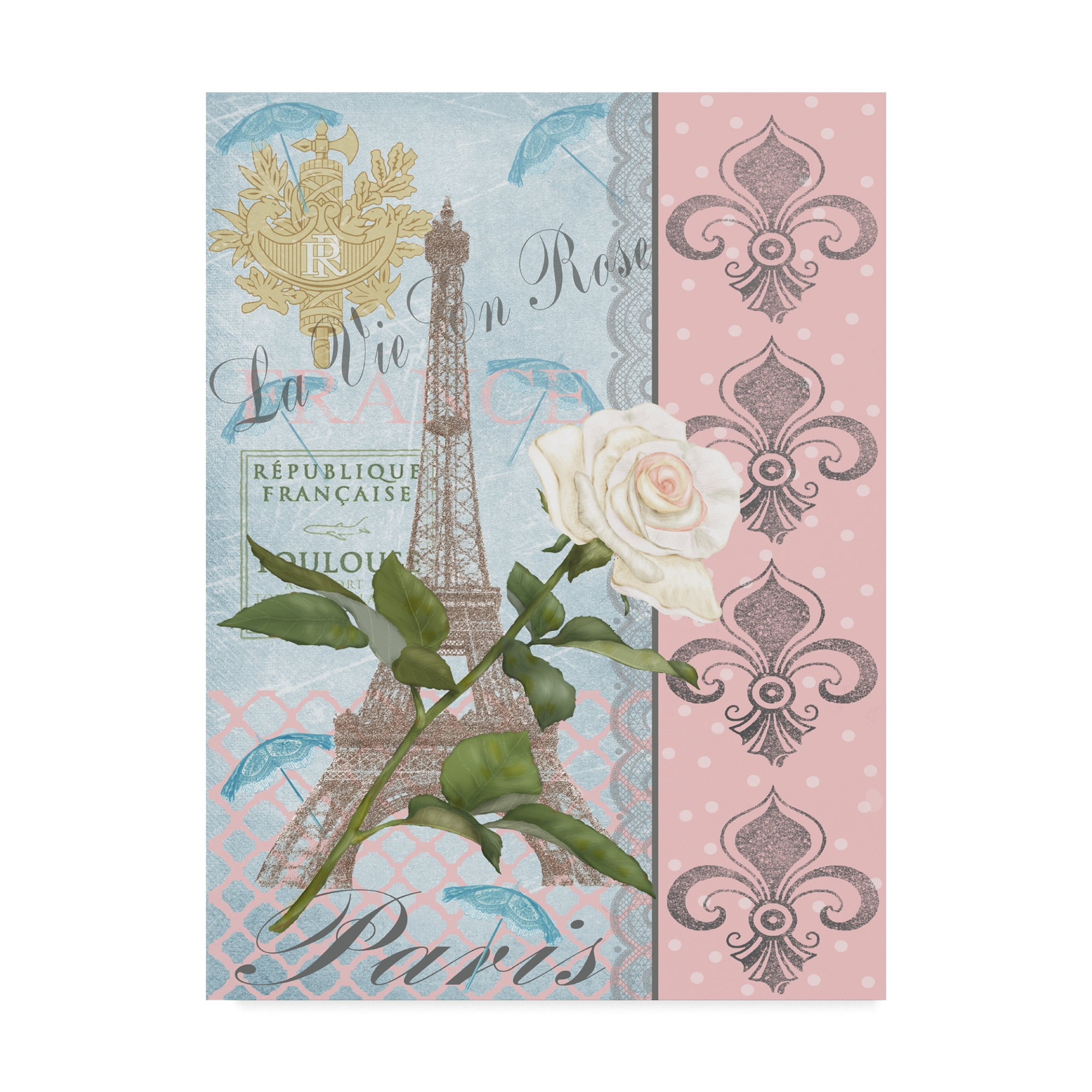 Trademark Fine Art 'La Vie en Rose I' Canvas Art by Jade Reynolds