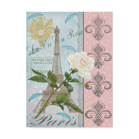 Trademark Fine Art 'La Vie en Rose I' Canvas Art by Jade Reynolds