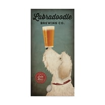 Trademark Fine Art 'Labrdoodle Brewing' Canvas Art by Ryan Fowler