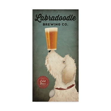 Trademark Fine Art 'Labrdoodle Brewing' Canvas Art by Ryan Fowler