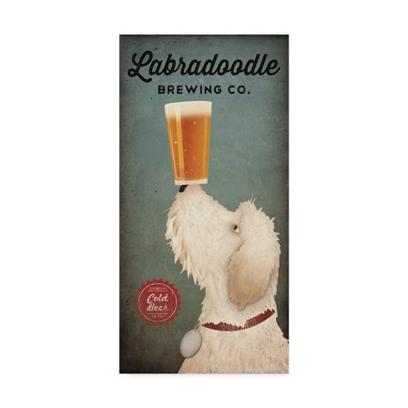 Trademark Fine Art 'Labrdoodle Brewing' Canvas Art by Ryan Fowler