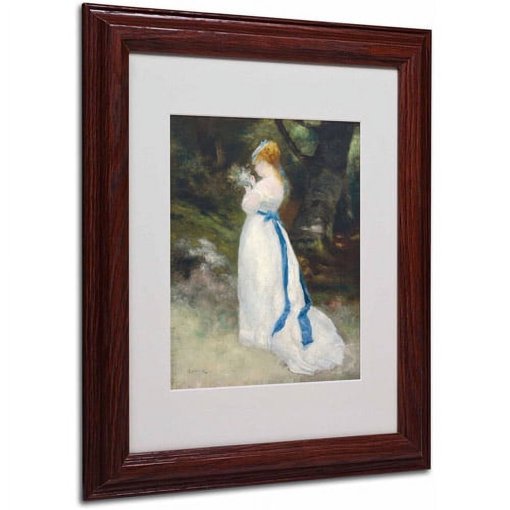 Trademark Fine Art "Lady In White" Canvas Art by Pierre Renoir, Wood Frame