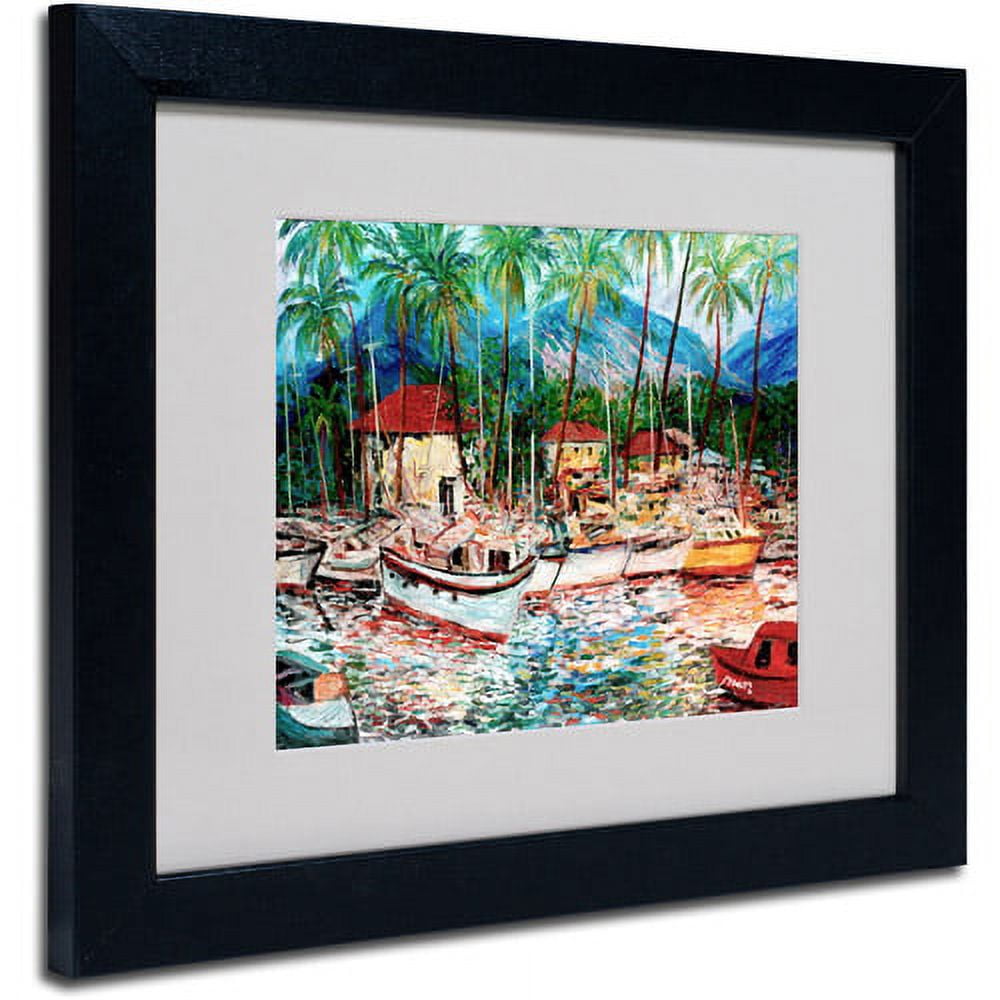 Trademark Fine Art "Lahaina Boats" Canvas Art by Manor Shadian, Black Frame