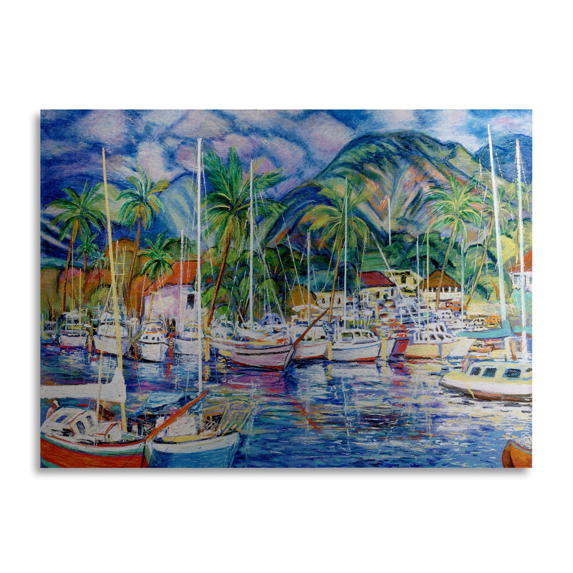 Trademark Fine Art 'Lahaina Marina' Brushed Aluminum Wall Art Art by Masters Fine Art