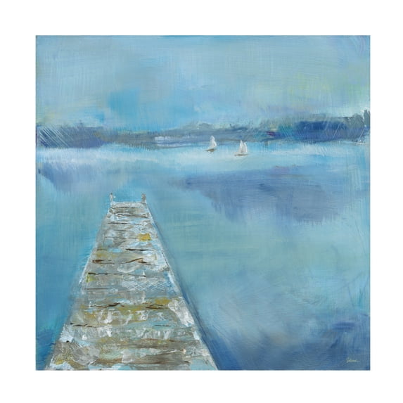 Trademark Fine Art 'Lake Edge II Docks' Canvas Art by Sue Schlabach