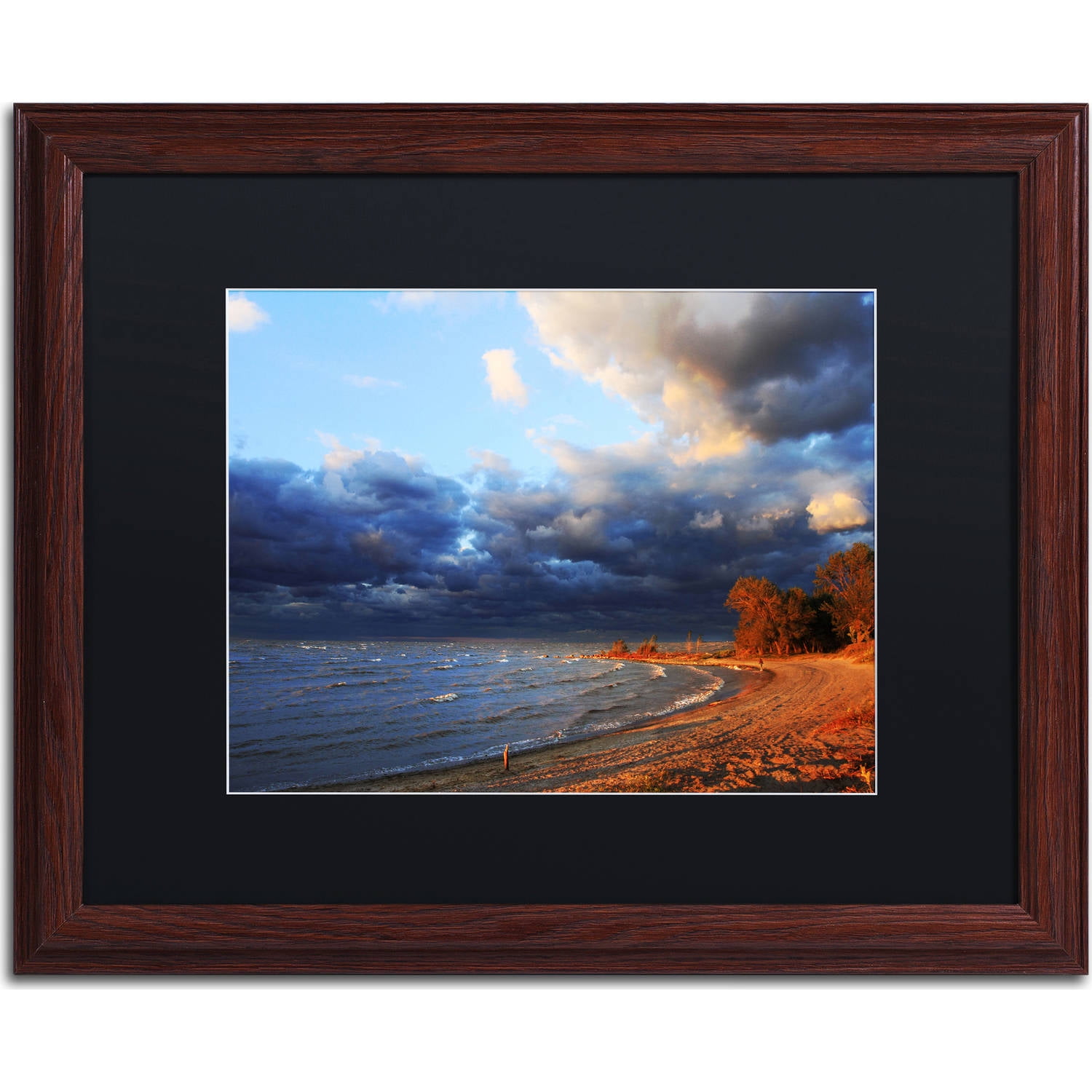 Trademark Fine Art "Lake Erie Autumn" Canvas Art by Jason Shaffer, Black Matte, Wood Frame