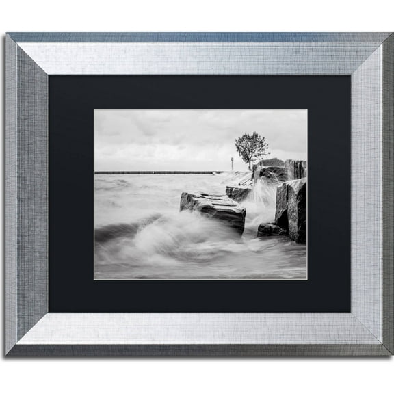 Trademark Fine Art "Lake Erie" Canvas Art by Jason Shaffer, Black Matte, Silver Frame
