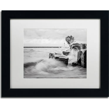 Trademark Fine Art "Lake Erie" Canvas Art by Jason Shaffer, White Matte, Black Frame