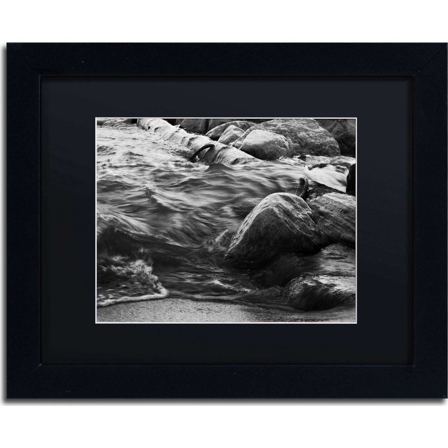 Trademark Fine Art "Lake Erie Waves" Canvas Art by Jason Shaffer, Black Matte, Black Frame