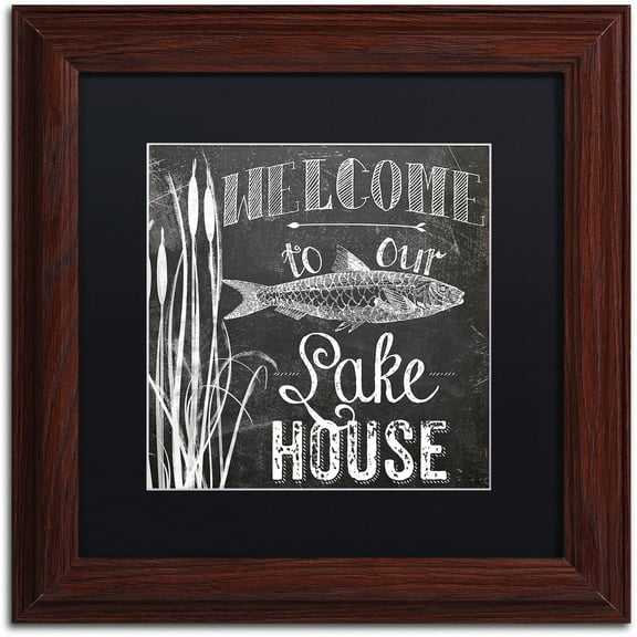 Trademark Fine Art "Lake House I" Canvas Art by Color Bakery Black Matte, Wood Frame