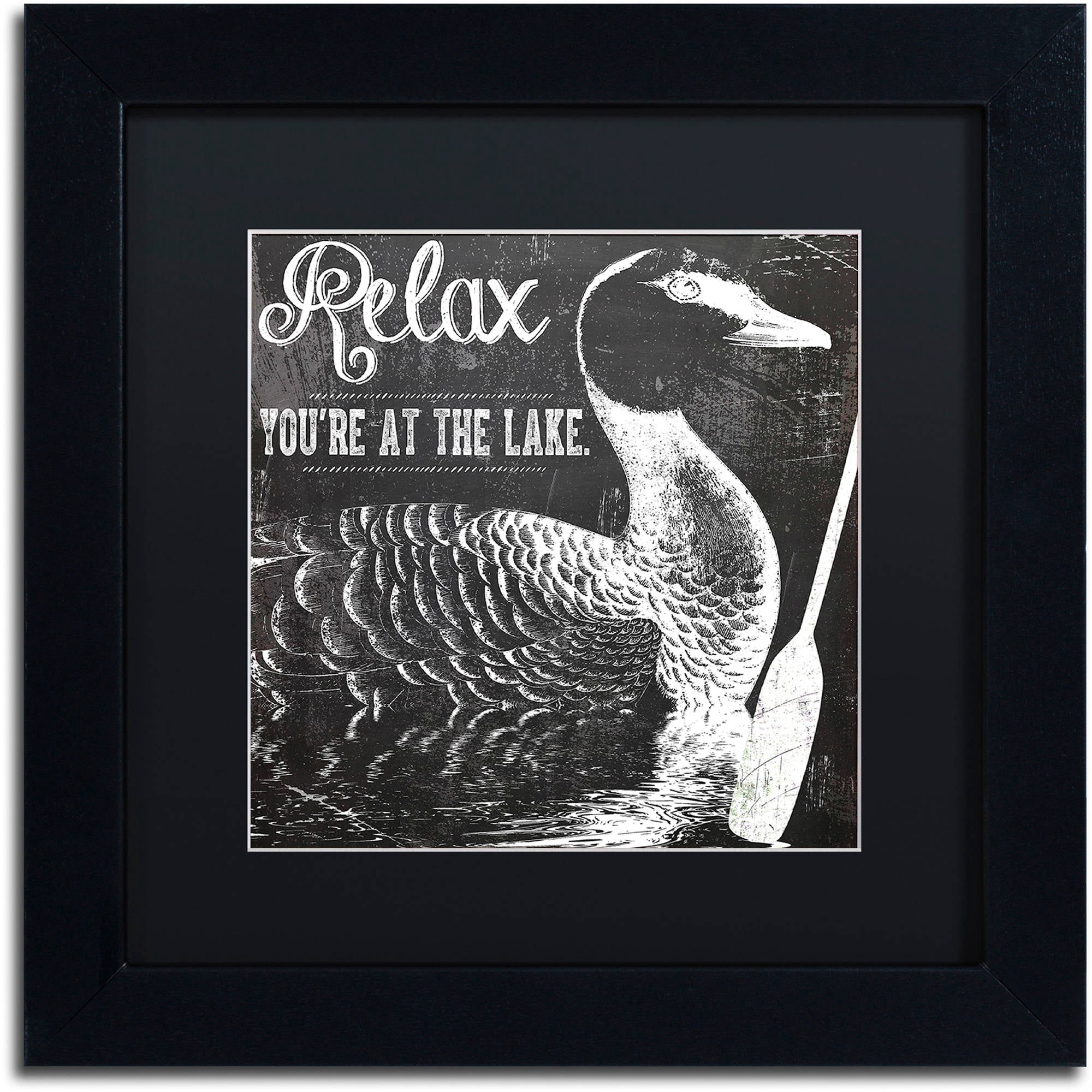Trademark Fine Art "Lake House IV" Canvas Art by Color Bakery Black Matte, Black Frame