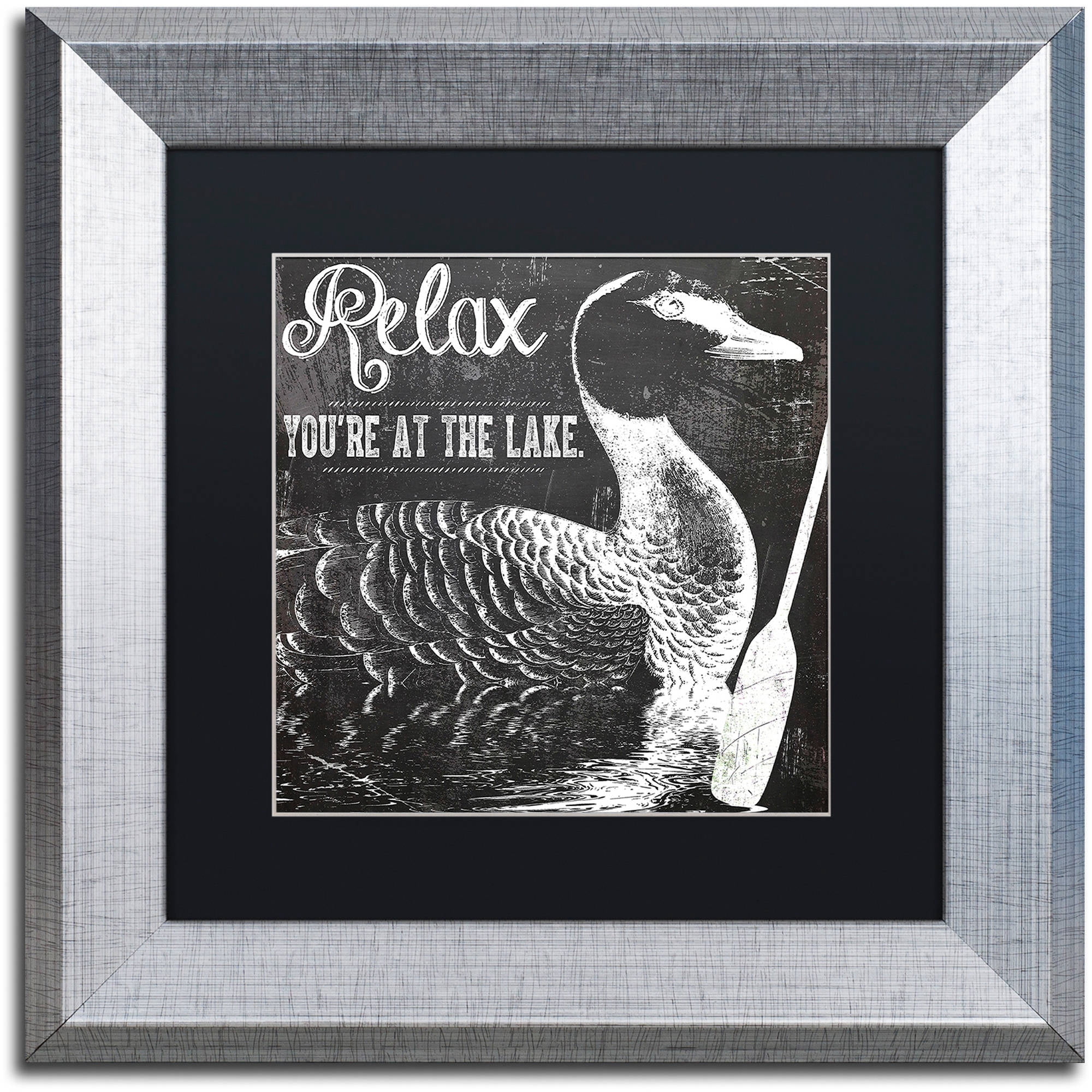 Trademark Fine Art "Lake House IV" Canvas Art by Color Bakery Black Matte, Silver Frame