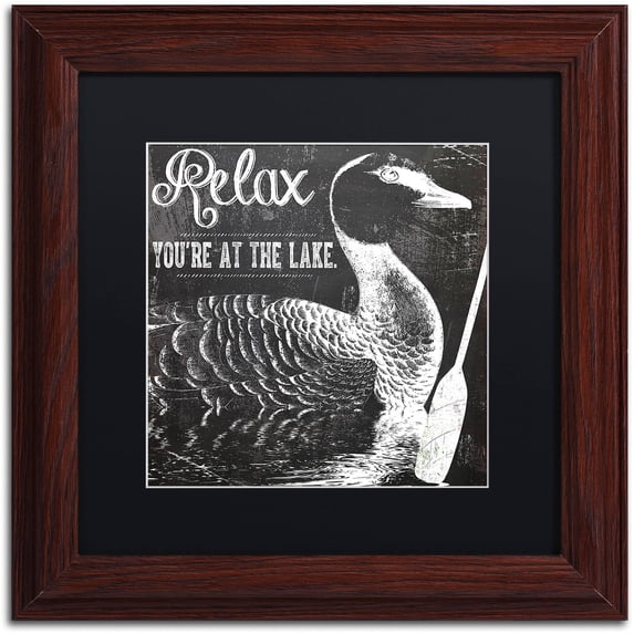 Trademark Fine Art "Lake House IV" Canvas Art by Color Bakery Black Matte, Wood Frame