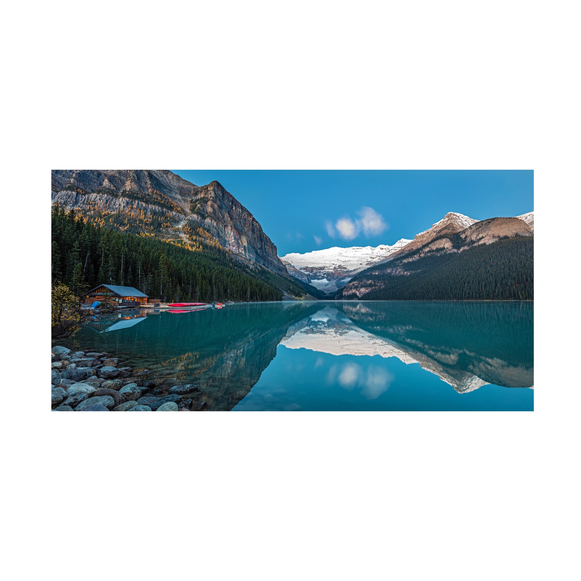 Trademark Fine Art Pierre Leclerc Lake Louise Dawn Reflection Canvas Wall Art - 24x47