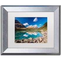 Trademark Fine Art 'Lake O'Hara Daydream' Canvas Art by Pierre Leclerc, White Matte, Silver Frame