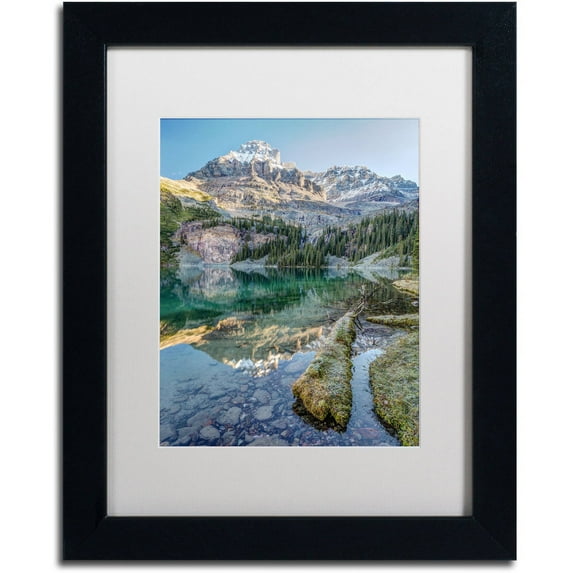 Trademark Fine Art 'Lake O'Hara Scenic Shoreline' Canvas Art by Pierre Leclerc, White Matte, Black Frame