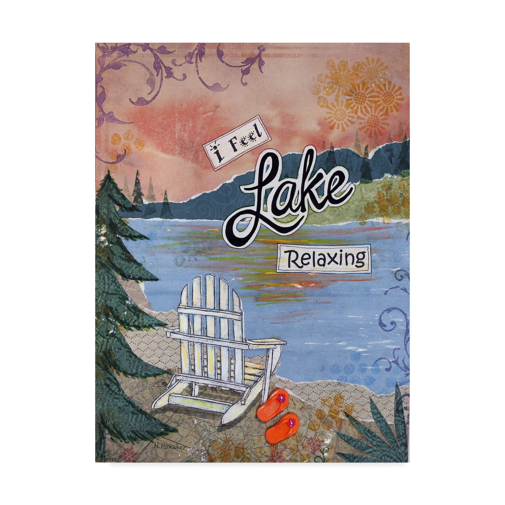 Trademark Fine Art 'Lake Relaxing' Canvas Art by Let Your Art Soar