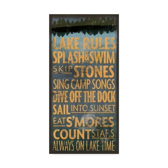 Trademark Fine Art 'Lake Rules' Canvas Art by Art Licensing Studio