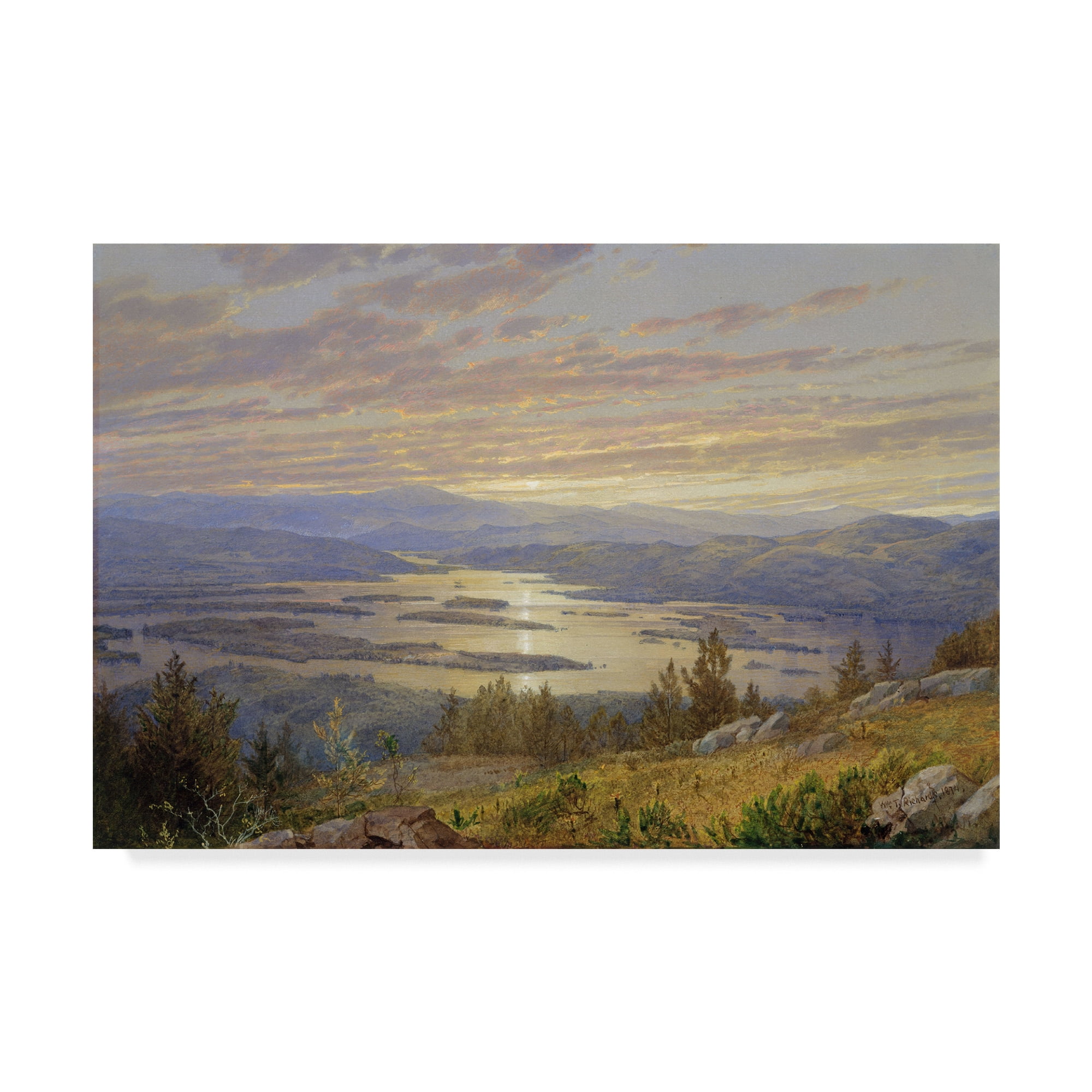 Trademark Fine Art 'Lake Squam from Red Hill' Canvas Art by William Trost Richards
