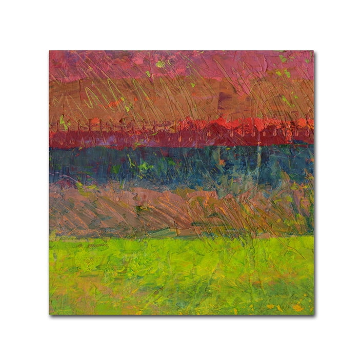 Trademark Fine Art "Lake and Hills" Canvas Art by Michelle Calkins
