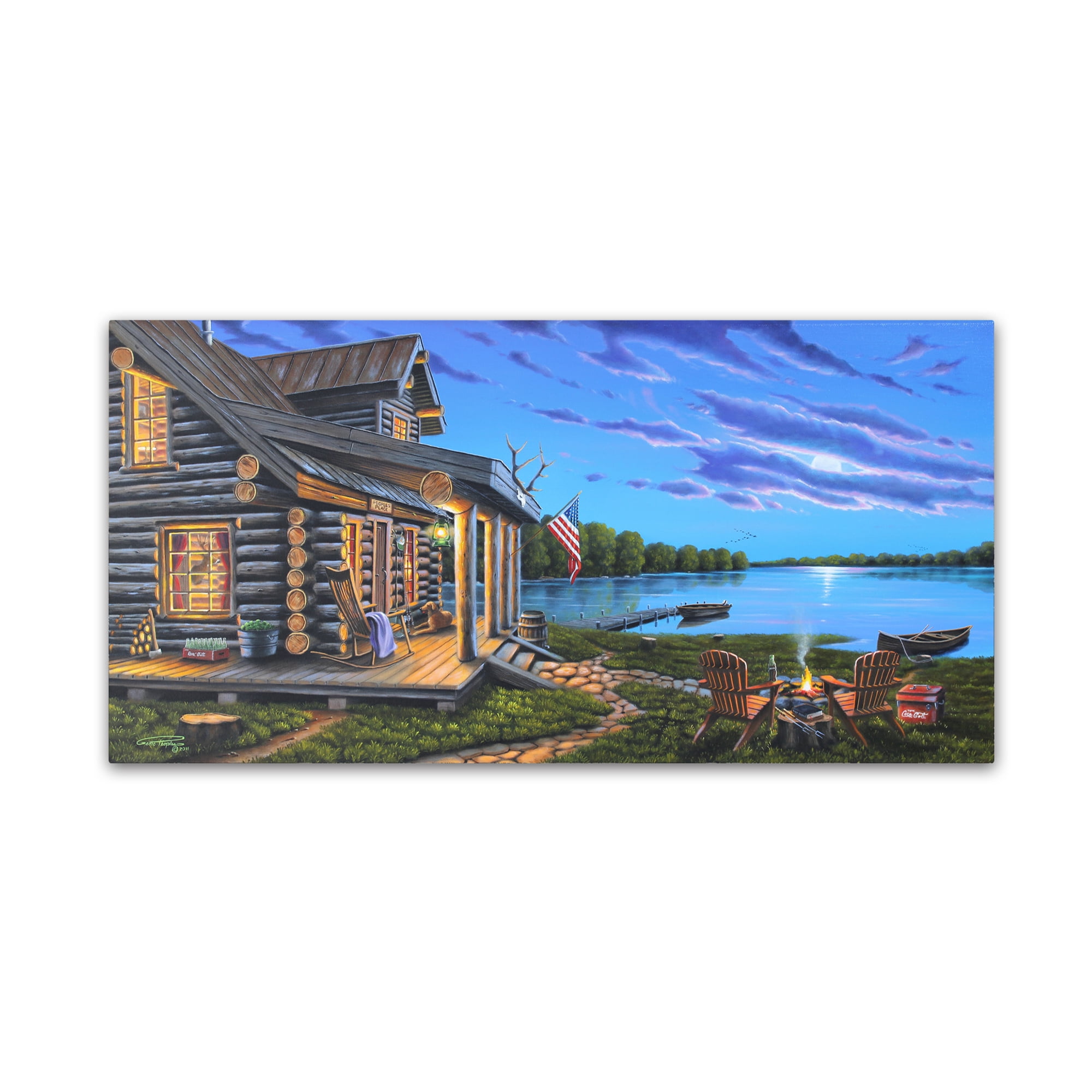 Trademark Fine Art 'Lakeside Retreat' Canvas Art by Geno Peoples