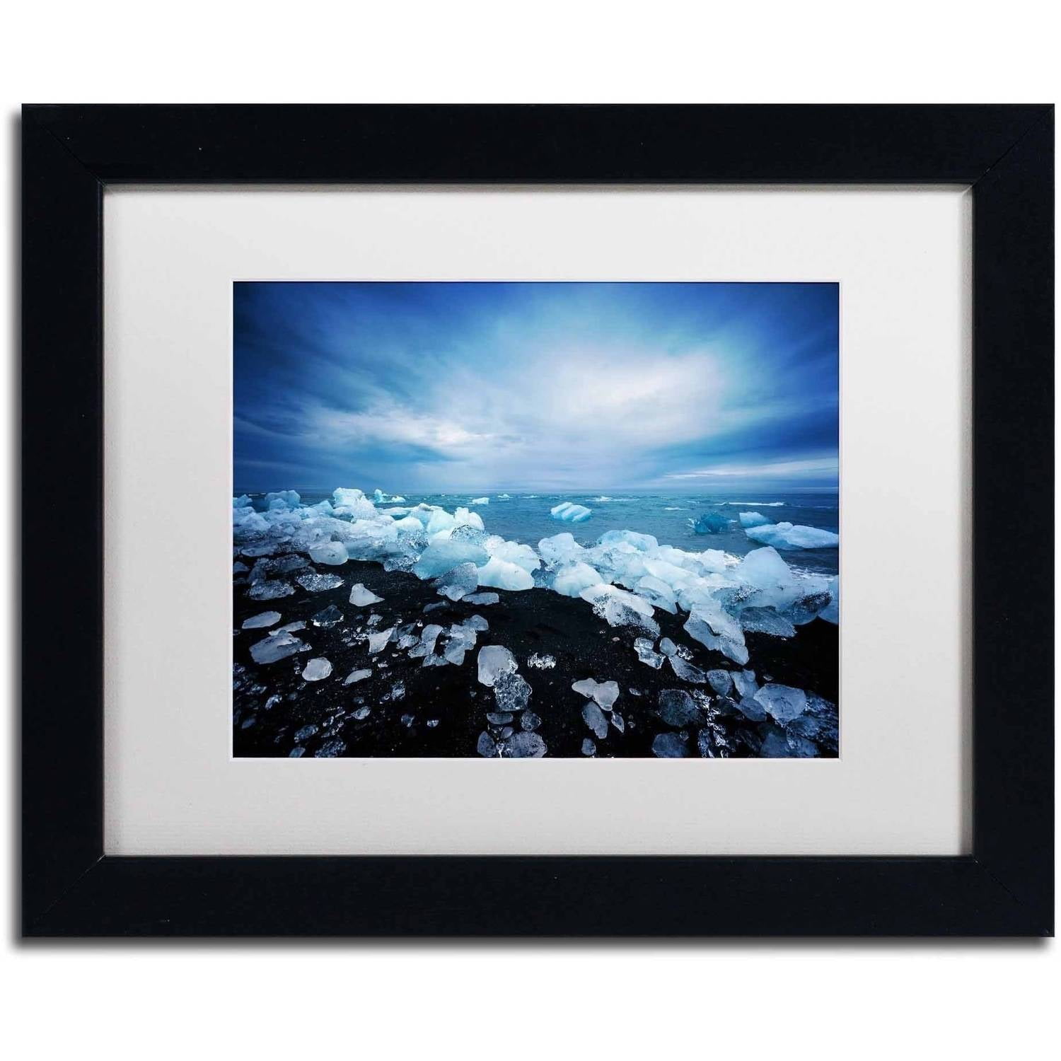 Trademark Fine Art 'Land of Ice' Canvas Art by Philippe Sainte-Laudy, White Matte, Black Frame