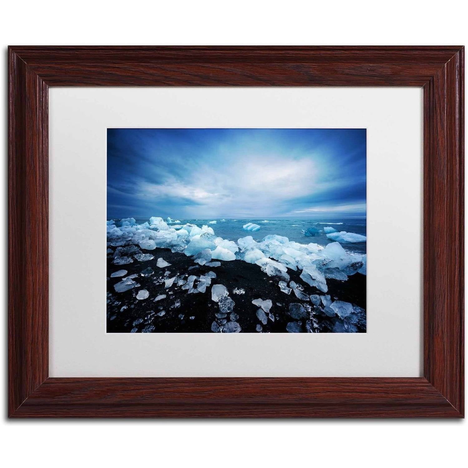 Trademark Fine Art 'Land of Ice' Canvas Art by Philippe Sainte-Laudy, White Matte, Wood Frame