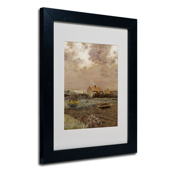 Trademark Fine Art "Landscape 1880" Canvas Art by Jean Cazin, Black Frame
