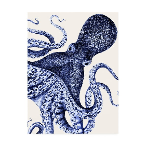 Trademark Fine Art 'Landscape Blue Octopus' Canvas Art by Fab Funky