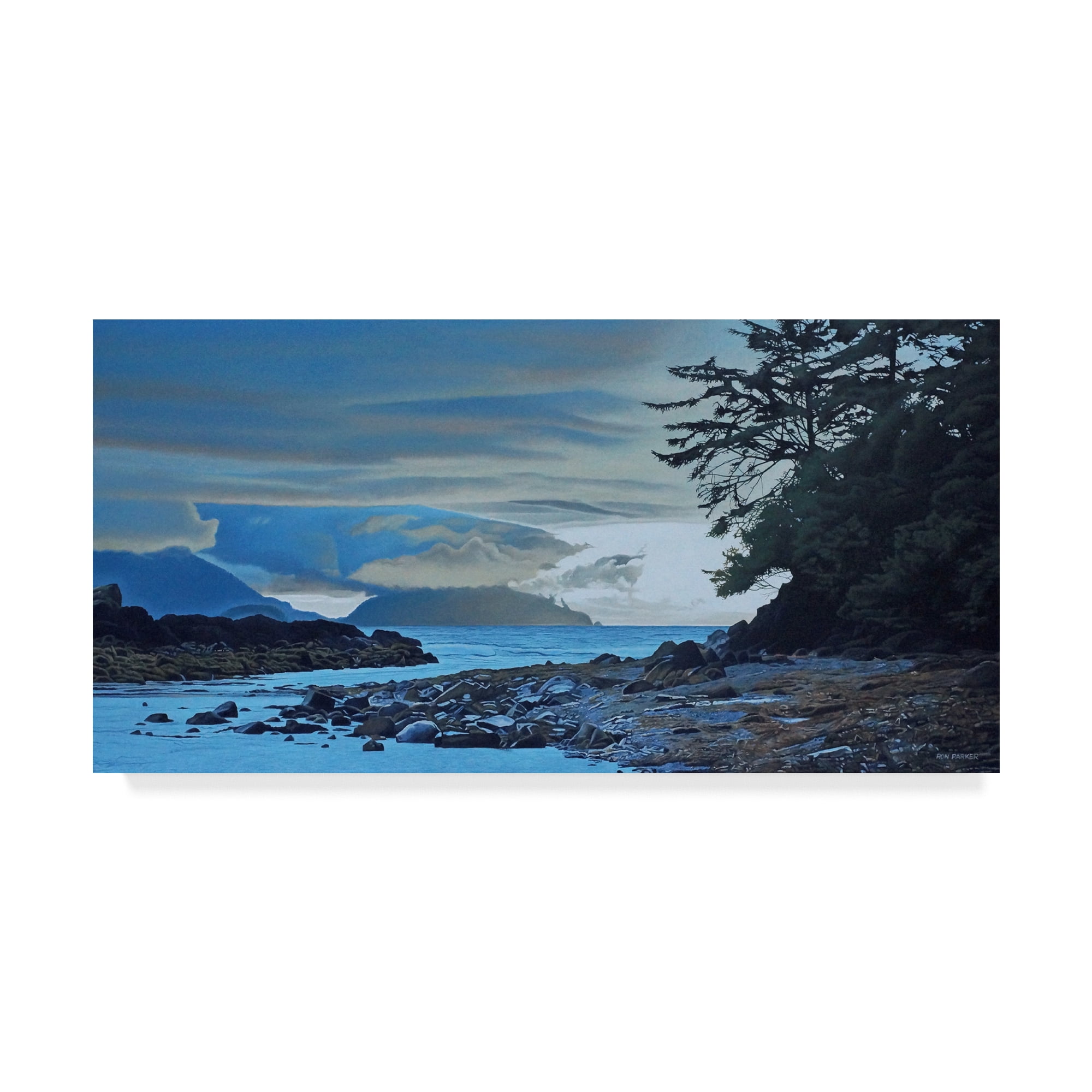 Trademark Fine Art Landscape Canvas Art ' Haida Gwaii Evening Shore ' by Ron Parker