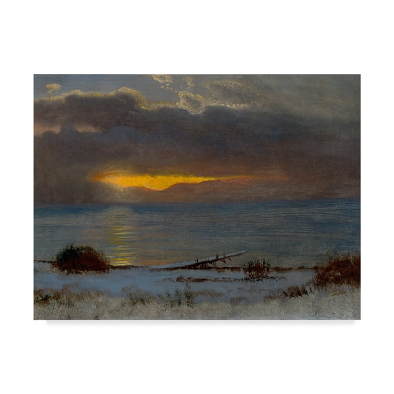 Trademark Fine Art Landscape Canvas Art ' Sunrise On Lake Tahoe, , 1872 ' by Albert Bierstadt