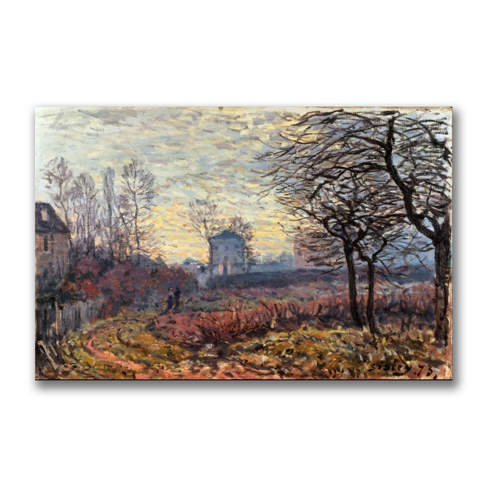 Trademark Fine Art "Landscape Near Louveciennes" Canvas Wall Art by Alfred Sisley