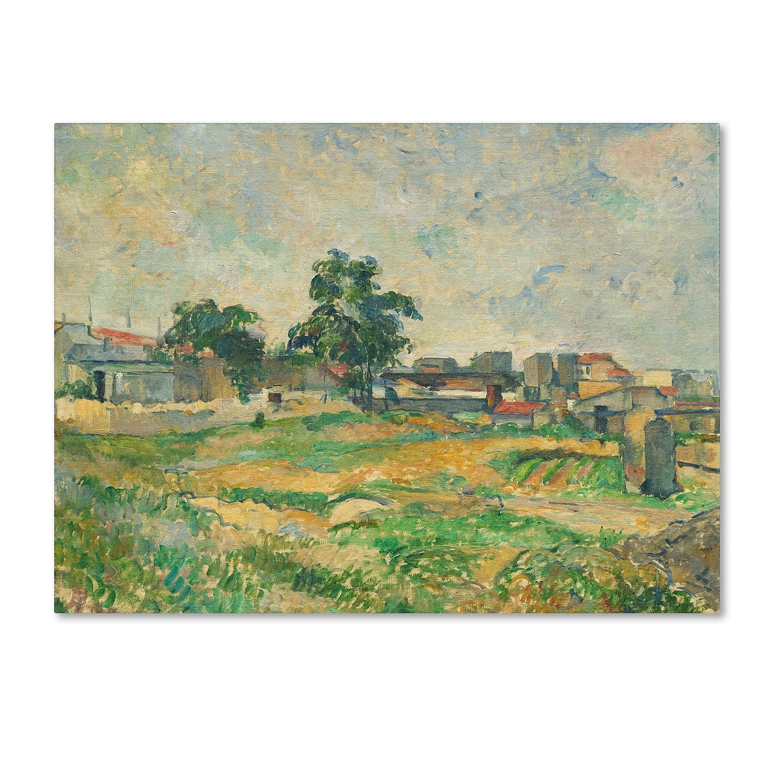Trademark Fine Art "Landscape Near Paris" 1876 Canvas Art by Paul Cezanne