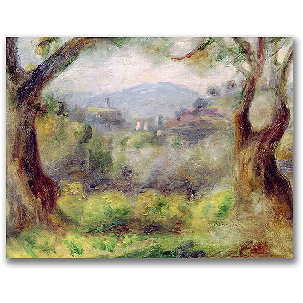 Trademark Fine Art "Landscape at Les Collettes" Canvas Wall Art by Pierre Renoir