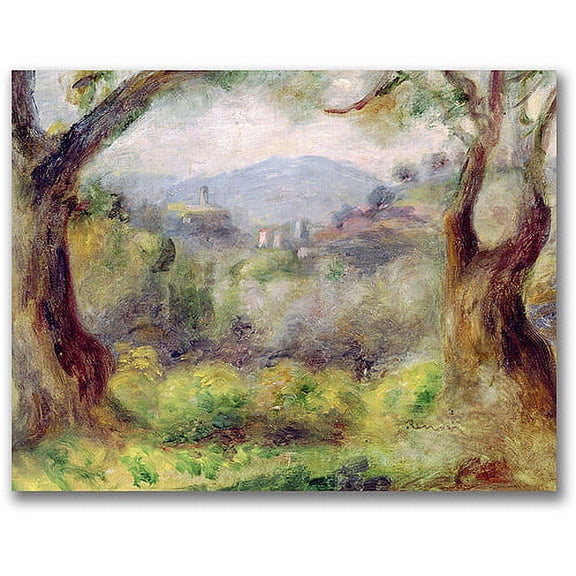 Trademark Fine Art "Landscape at Les Collettes" Canvas Wall Art by Pierre Renoir