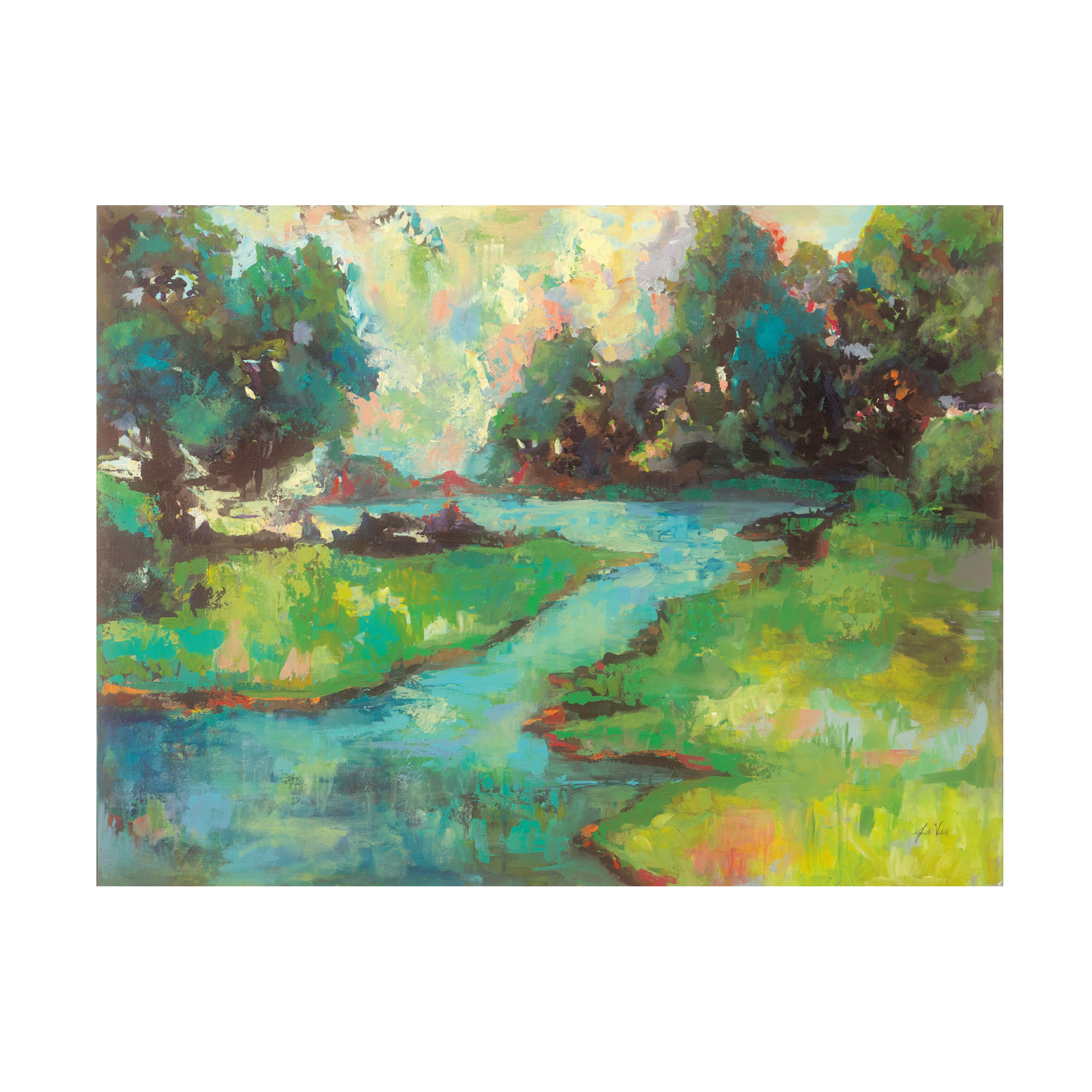 Trademark Fine Art 'Landscape in the Parks River' Canvas Art by Jeanette Vertentes