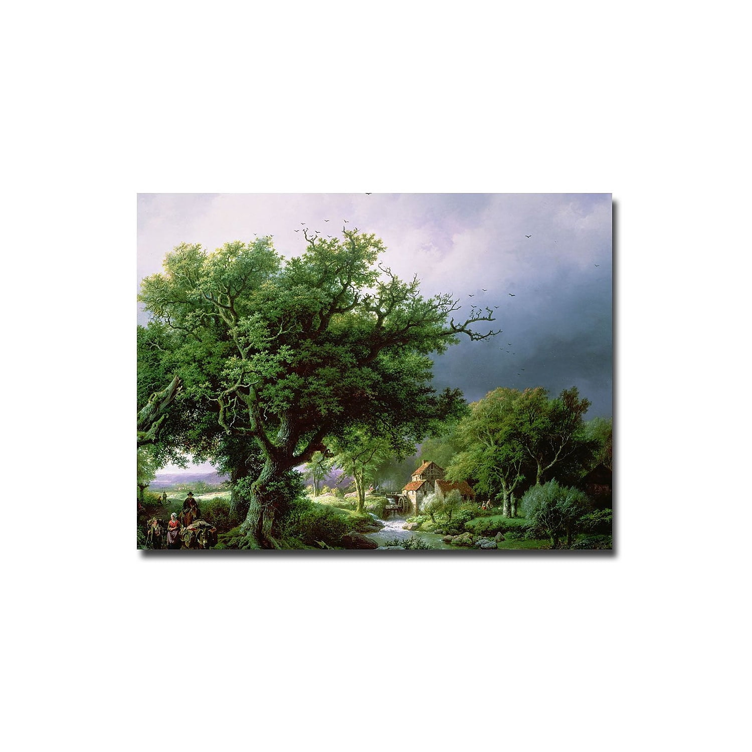 Trademark Fine Art "Landscape with Mill" Canvas Art by Bernard Cornelis Koekkoek