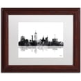 thumbnail image 1 of Trademark Fine Art "Lansing Michigan Skyline BG-1" Canvas Art by Marlene Watson, White Matte, Wood Frame, 1 of 1