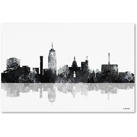 Trademark Fine Art "Lansing Michigan Skyline BG-1" Canvas Art by Marlene Watson