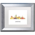 thumbnail image 1 of Trademark Fine Art 'Lansing Michigan Skyline WB-1' Canvas Art by Marlene Watson, White Matte, Silver Frame, 1 of 3