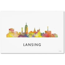 Trademark Fine Art 'Lansing Michigan Skyline WB-1' Canvas Art by Marlene Watson