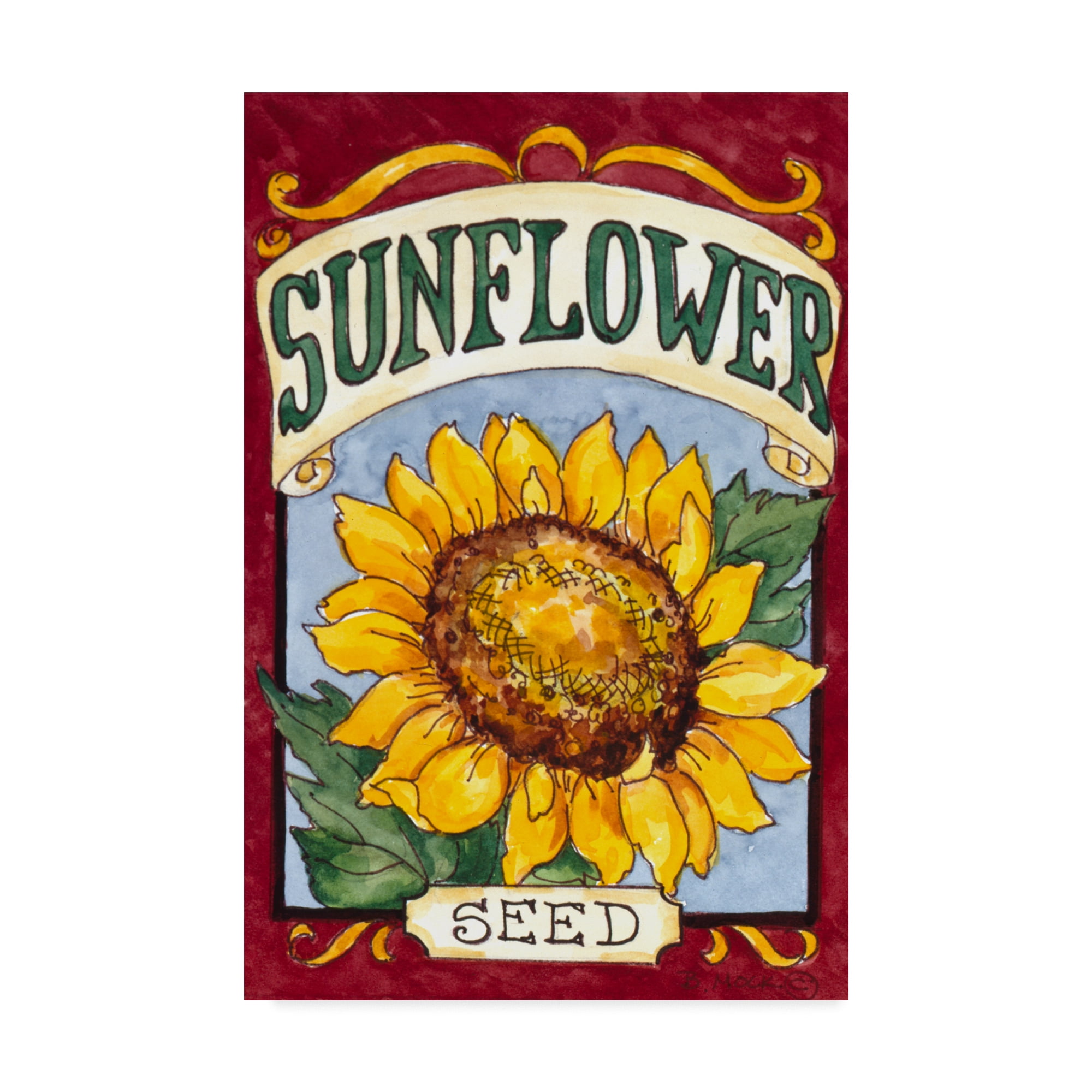 Trademark Fine Art 'Large Sunflower Seed Packet' Canvas Art by Barbara Mock