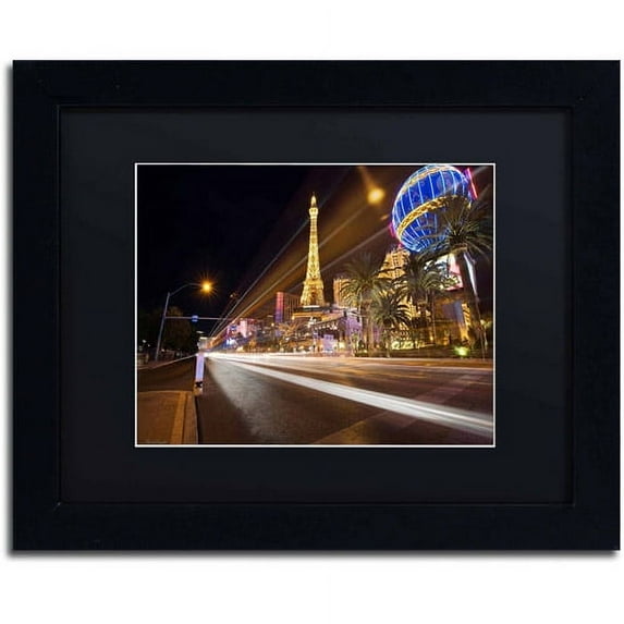 Trademark Fine Art "Las Vegas Blvd." Canvas Art by David Ayash, Black Matte, Black Frame