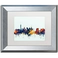 thumbnail image 1 of Trademark Fine Art "Las Vegas Nevada Skyline Blue" Canvas Art by Michael Tompsett, White Matte, Silver Frame, 1 of 4