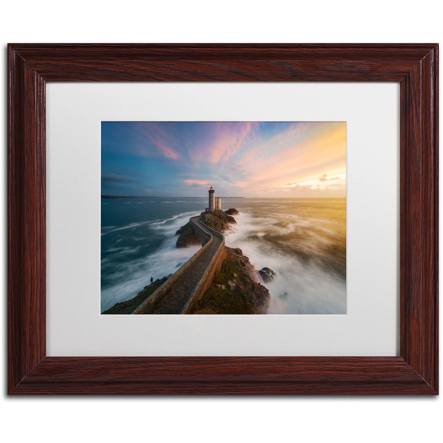 Trademark Fine Art "Last Rays in Brittany" Canvas Art by Mathieu Rivrin, White Matte, Wood Frame