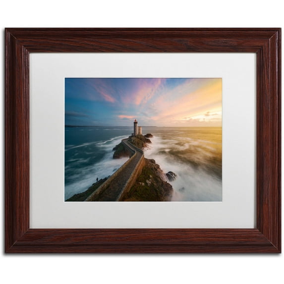 Trademark Fine Art "Last Rays in Brittany" Canvas Art by Mathieu Rivrin, White Matte, Wood Frame