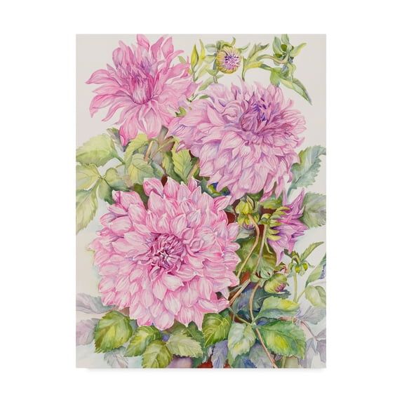 Trademark Fine Art 'Lavender Dahlias' Canvas Art by Joanne Porter