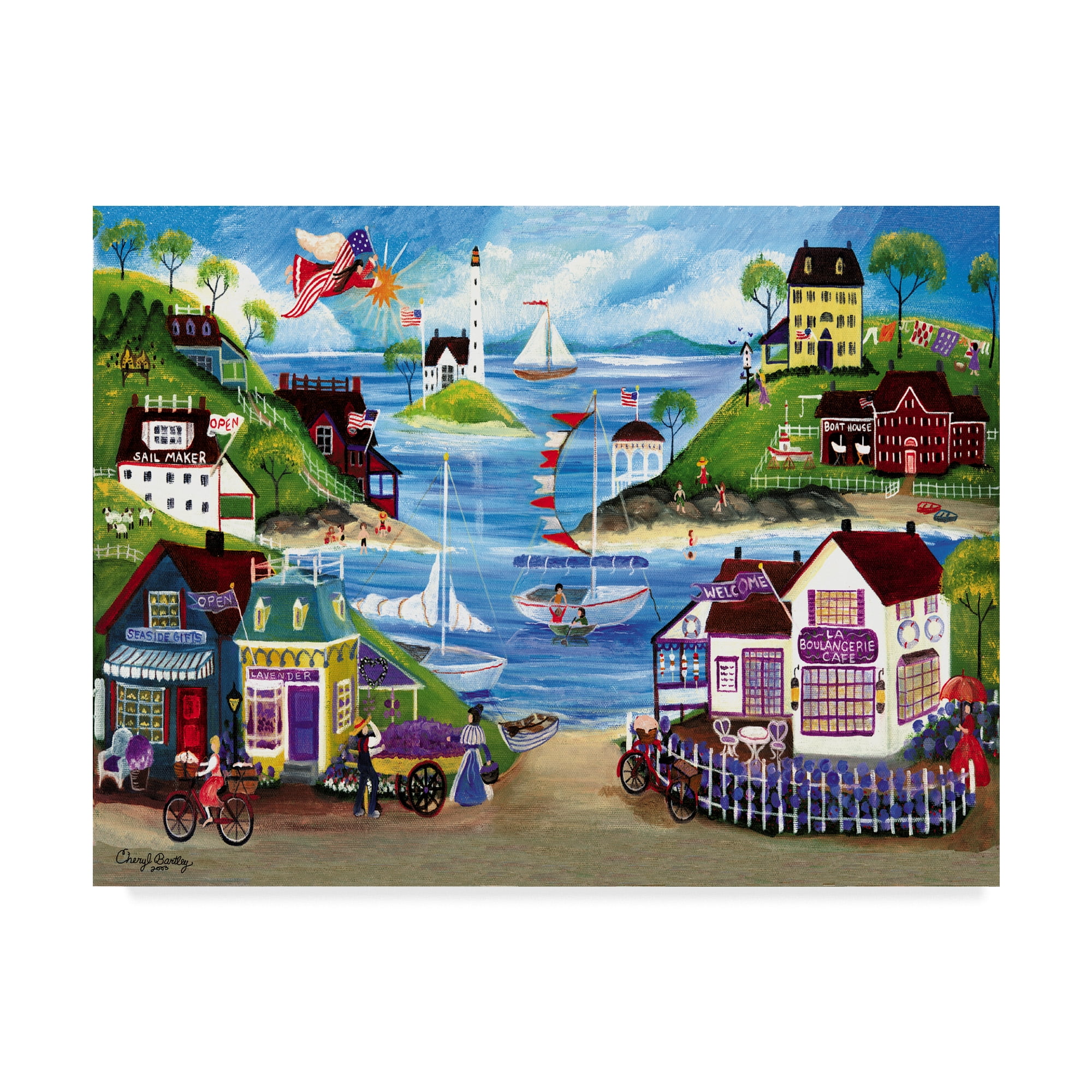 Trademark Fine Art 'Lavender Seaside Angel' Canvas Art by Cheryl Bartley